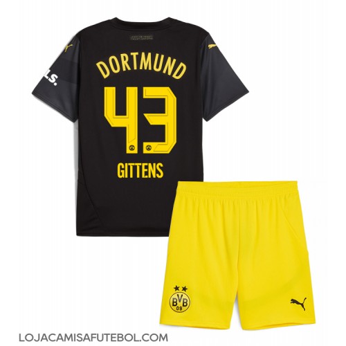 Camisa de Futebol Borussia Dortmund Jamie Bynoe-Gittens #43 Equipamento Secundário Infantil 2024-25 Manga Curta (+ Calças curtas)